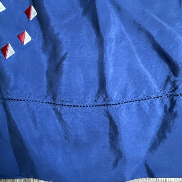 2/$18 SALE! Silk Skirt Womens 4P Embroidered Boho Bohemian Gypsy Geometric Zip - Picture 4 of 11